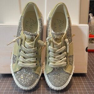Blowfish Women's Sparkle Sneakers - Silver and Tan